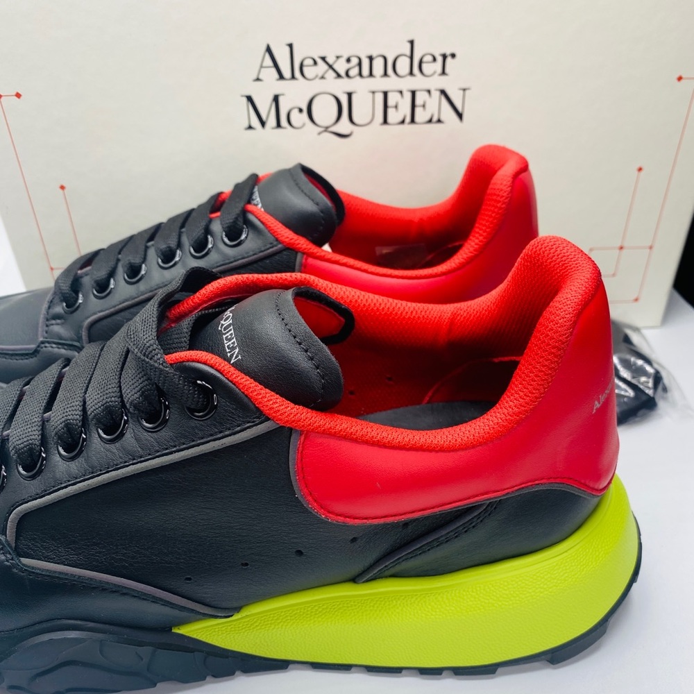 Alexander McQueen Men’s Mixed Media Court Sneakers Size 10 NWB AUTHENTIC - Picture 7 of 11